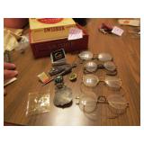 VINTAGE GOLD RIM GLASSES ;SHERIFF BADGE PIN ; MORE
