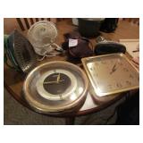2- WALL CLOCK ; 2 ALARM CLOCKS ; IRON ; FAN