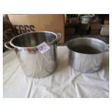2 STOCK COOKING POTS- 1 IS SS