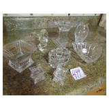 9- PIECES CLEAR GLASS ,SOME LEAD CRYSTAL