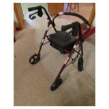 HANDICAP WALKER ON WHEELS W/ SEAT & BRAKES
