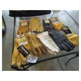 9- PAIRS GLOVES - 7 ARE LEATHER