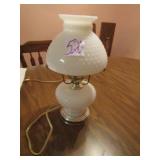 HOBNAIL MILK GLASS ELECTRIC LAMP
