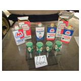 4- HOUSE HOLD OIL TINS ; ADV. MATCHES