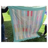 VINTAGE HAND SEWN ESTATE CUTTER QUILT,YOUTH SIZE