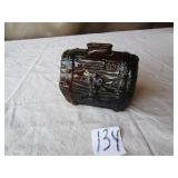 AMBER GLASS TREASURE CHEST BANK