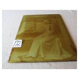EARLY REVERSED PAINTING OF LADY SITTING BY WINDOW