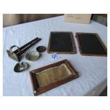 CANDLE MOLD ; OLD CHALK BOARD ; MIRROR