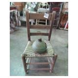 VINTAGE LADDER BACK CHAIR ; SMUDGE POT --PICKUP OY
