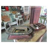 SHUTTER CORNER SHELF ; DIVIDER BOX; OLD PICTURE