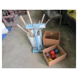 WOOD CROQUET BALLS ,CLUBS.\, MORE