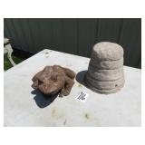 EARLY CONCRETE FROG & BEE HIVE -- PICKUP ONLY