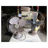 2 VINTAGE 4 METAL BLADE ELECTRIC FANS- EMERSONS