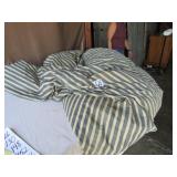 FEATHER TICK BEDDING -HAS HOLES