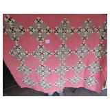 VINTAGE HAND STITCHED QUILT -FRAYED ON EDGES