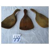 3- WOODEN BUTTER PADDLES