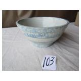 BLUE & WHITE STONE BOWL 10'