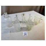 7 PIECES CLEAR GLASS