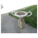 CAST IRON URN PLANT STAND W/ PLANTER,30' T ,18 W