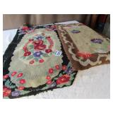 2 VINTAGE HOOKED RUGS