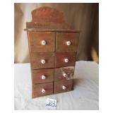8 DRAWER SPICE CABINET W/ SOME OLD  PAINT