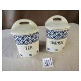 STONE TEA ,OATMEAL CANISTER JARS