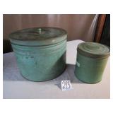 LARGE 12' TIN STORAGE CONTAINER W/ OLD GREEN