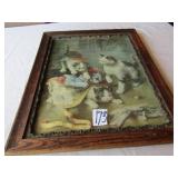 VINTAGE FRAMED KITTENS PICTURE