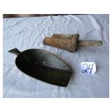 2 PRIMITIVE SCOOPS -ONE IS COPPER