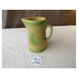 CREAM & GREEN STONE PITCHER