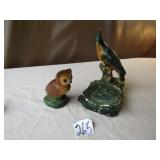 2 VINTAGE CHALK BIRDS