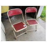 2 RED & CREAM CHILD'S FOLDING CHAIRS -PICKUP