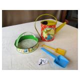 EARLY CHEIN TIN BASKET; OHIO ART TIN CHILD'S