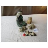 5 VINTAGE CHALK CATS