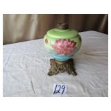 EARLY HAND PAINTED OIL LAMP BASE