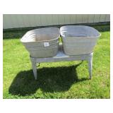 DOUBLE WASH TUBS W/ STANDS -- PICKUP ONLY