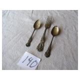 3 STERLING SPOON & FORK