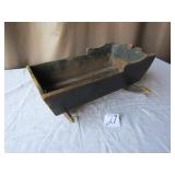 PRIMITIVE WOOD DOLL CRADLE W/ OLD PAINT & PIN