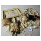 VINTAGE PIN CUSHIONS ; EMBROIDERY ; HAT PINS ;