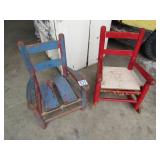 2 CHILD'S PAINTED CHAIRS --PICKUP ONLY