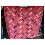 VINTAGE HAND STITCHED BOW TIE QUILT