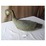 EARLY STRAW FILLED CANVAS GOOSE DECOY