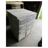 3 DRAWER OVER 2 DOOR PAINTED CABINET W/ SIDE