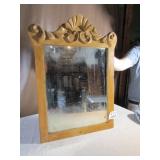 VINTAGE WALL BEVEL MIRROR W/ LIGHT BROWN PAINT ---