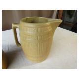 41/2' STONE PITCHER W/ LID ; 8' BARREL STONE PITCR