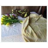 HAND STITCHED TABLE COVERINGS ; FLOWERS ; DECOR