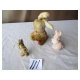 2  EARLY PAPER MACHE RABBITS ; EARLY RABBIT