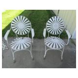 2- PINWHEEL METAL LAWN CHAIRS  - PICKUP ONLY