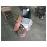 GALV. STORAGE BIN ; TIN STORAGE CAN ; LARGE ROUNDR