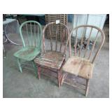 3 COUNTRY BENT WOOD CHAIRS --PICKUP ONLY
